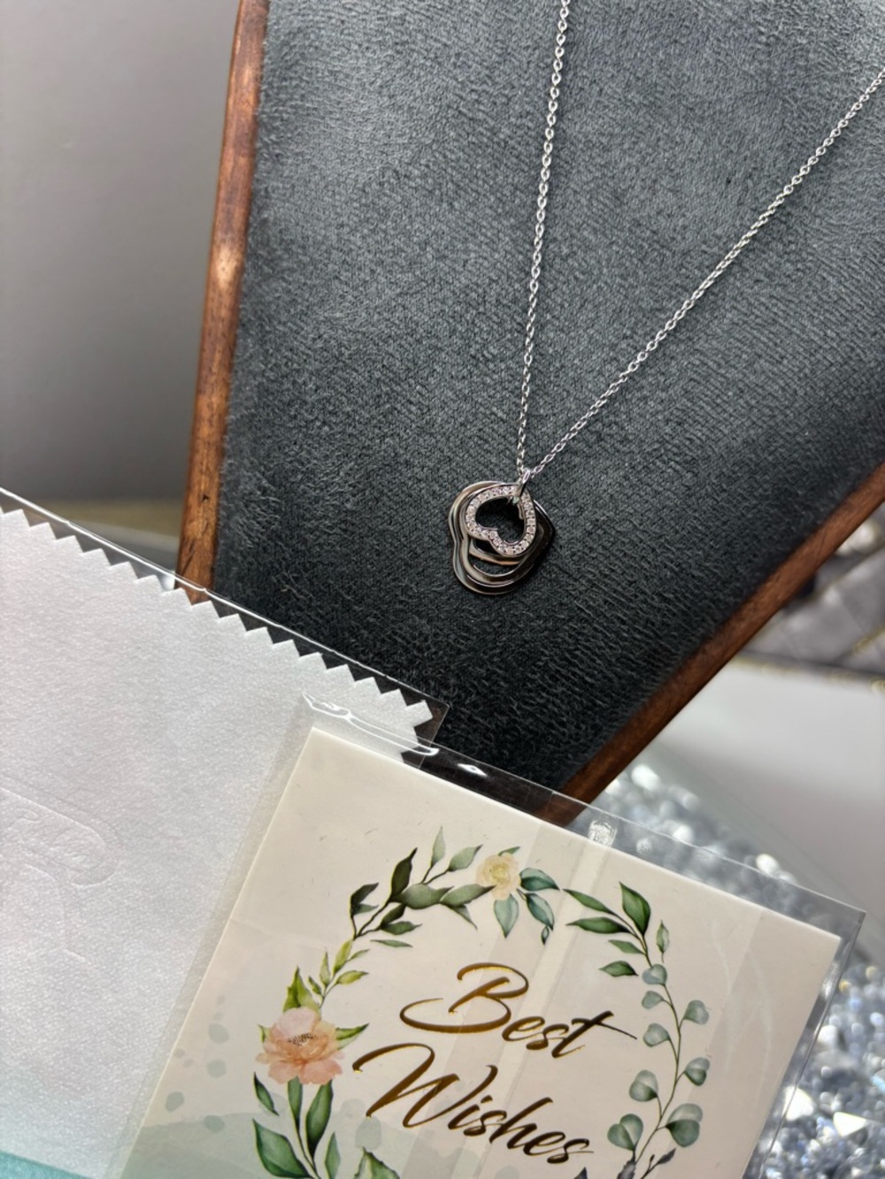 Old Rubin sterling silver heart pendant necklace - Picture 3 of 9